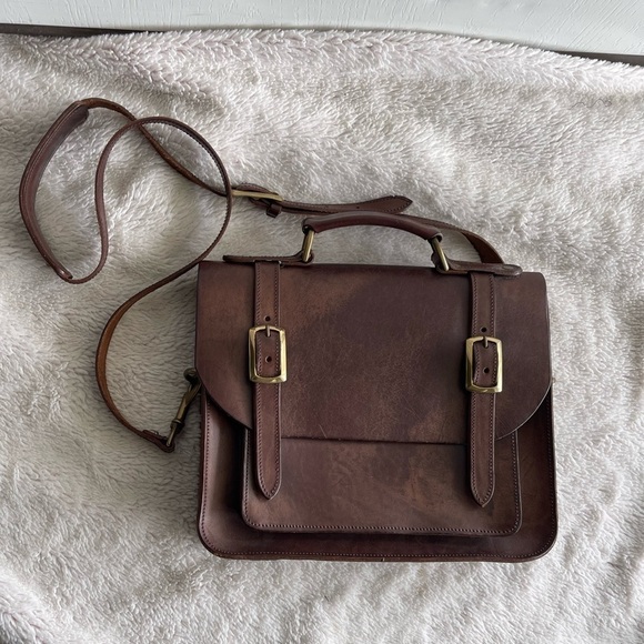 Belgrave Cresent Handbags - Belgrave Crescent Balmoral Italian leather chocolate brown cross body satchel